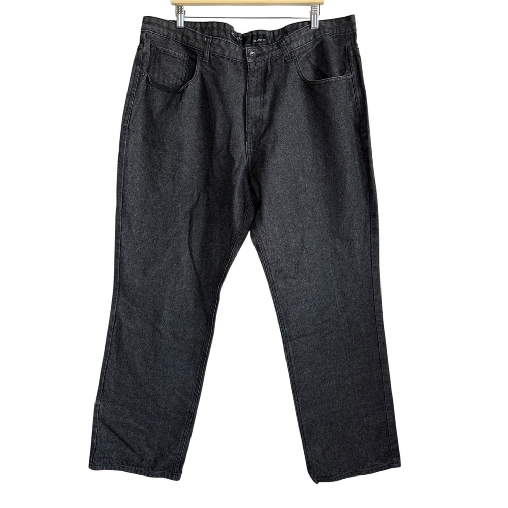 VTG Rocawear Flap‎ Pocket Jeans Mens 42x33 Black Streetwear Baggy Wide-Leg Y2K